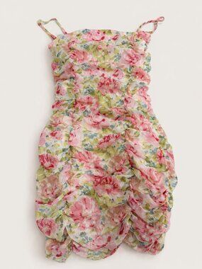 Floral Ruched Mini Dress